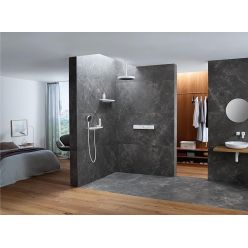 Hansgrohe Rainfinity Настенный держатель Porter 500 с полкой левый белый матовый 26843700