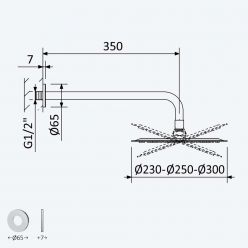 Верхний душ Bruma 1455265CR Chrome