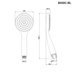 Душевая лейка Whitecross BASIC-GM, 1 режим, цвет оружейная сталь