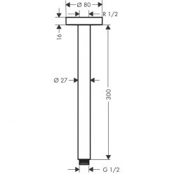 Потолочное подсоединение Hansgrohe S, 300 мм 27389670