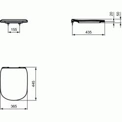 Тонкое сидение Ideal Standard TESI Soft-close, T3527V3