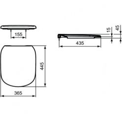 Cиденье Ideal Standard Tesi T352901 с микролифтом, петли хром