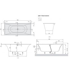 Ванна квариловая Villeroy&Boch La Belle 180x80 UBQ180LAB2V-01 с ножками, белая