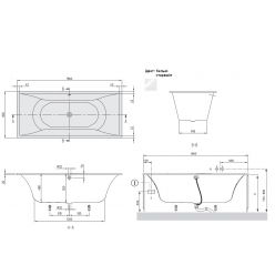 Ванна квариловая Villeroy&Boch La Belle 180x80 UBQ180LAB2V-96 с ножками, старвайт