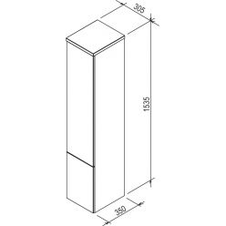 Шкаф-пенал Ravak SB 350 ROSA II 41x35x180, каппучино/белый