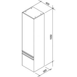 Шкаф-пенал Ravak SB 400 Ravak Clear 40x35x155 R, белый/орех