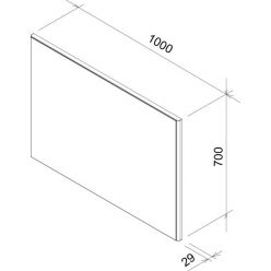 Зеркало Ravak Ring 1000x29x700, белое X000000777