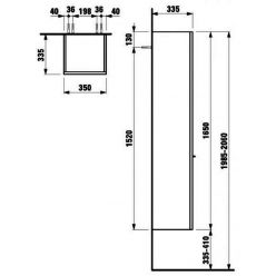 Шкаф-пенал Laufen Case 402022 35x34x165 R, многоцветный