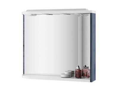 Зеркало Ravak M960 96x68 R с полкой, подсветкой и розеткой, оникс/белый