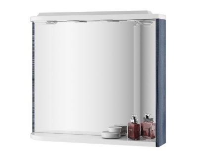 Зеркало Ravak M780 78x68 L с полкой, подсветкой и розеткой, каппучино/белое