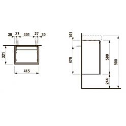 Шкафчик под умывальник Laufen Pro S 483301 51,5x32x58, белый глянец