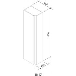 Шкаф-пенал Ravak SB 10° 45x29x160, белый