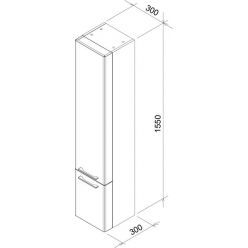 Шкаф-пенал Ravak SB 300 Ring 30x30x155 R, белый X000000773