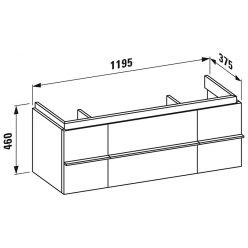 Тумба под умывальник Laufen Case 4013020754631 120х38x46 с сифоном, 2 полки, 1 ящик, белый