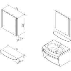 Полка стеклянная для зеркала Ravak Evolution