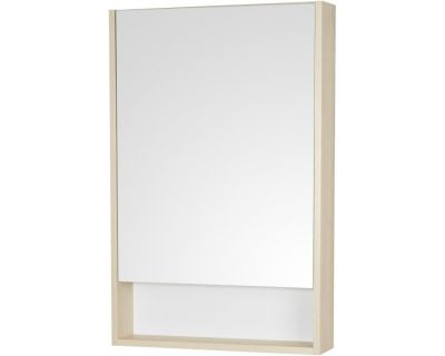 Шкаф с зеркалом Акватон Сканди 55 белый глянец/дуб верона