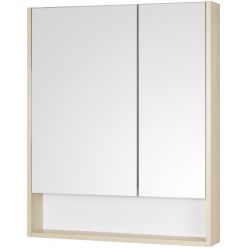 Шкаф с зеркалом Акватон Сканди 70 белый глянец/дуб верона