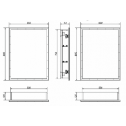 Шкаф с зеркалом Континент Allure LED 55x80 левый