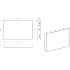 Шкаф с зеркалом Континент Avenue Led 120х80