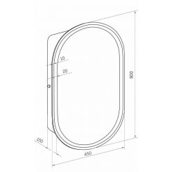 Шкаф с зеркалом Континент Elmage White LED 45x80