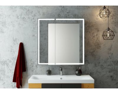 Шкаф с зеркалом Континент Mirror Box LED 80х80