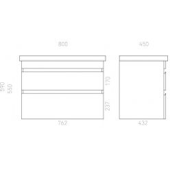 Тумба подвесная Laparet Sargas 80 под умывальник Cerastyle Frame 80 белый глянец