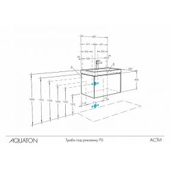 Тумба с умывальником Акватон Асти 70 1A2630K0AXD70