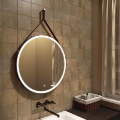 Зеркало Континент Millenium Brown LED D 500 ремень коричневого цвета