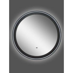 Зеркало Континент Planet Black LED D700 черный, ореольная холодная подсветка