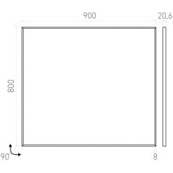 Зеркало Laparet Focus 90x80