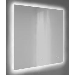 Зеркало Raval Kvadro 80 с подсветкой и часами
