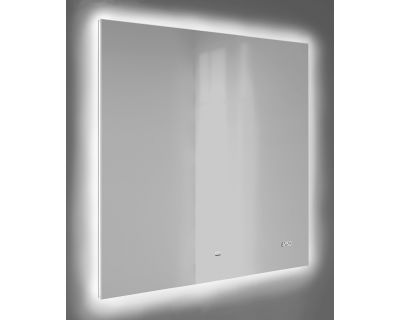 Зеркало Raval Kvadro 80 с подсветкой и часами