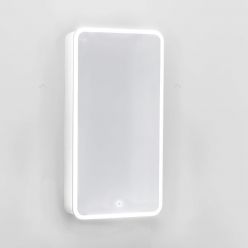 Зеркало-шкаф Jorno Pastel 46 с подсветкой белый жемчуг