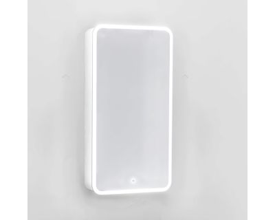 Зеркало-шкаф Jorno Pastel 46 с подсветкой белый жемчуг