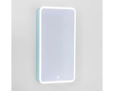 Зеркало-шкаф Jorno Pastel 46 с подсветкой бирюзовый бриз