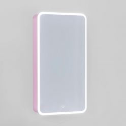 Зеркало-шкаф Jorno Pastel 46 с подсветкой розовый иней