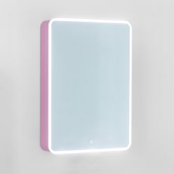 Зеркало-шкаф Jorno Pastel 60 с подсветкой розовый иней