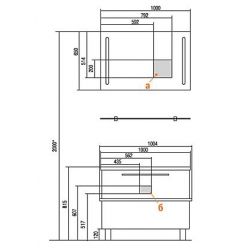 Тумба под раковину Акватон ТУРИН 100, 1A121701TU780, белый глянец с серебристой панелью