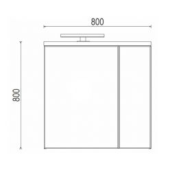 Зеркало-шкаф Акватон Брук 80 со светильником, 1A200602BC010
