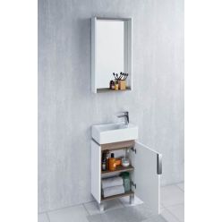 Зеркальный шкаф Акватон Бэлла, 1A221702BBAZ0, 46 х 82 см, белый/джара