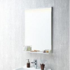 Зеркало Акватон Рене 1A222302NR010 60 x 85 см настенное с подсветкой, цвет белый/грецкий орех