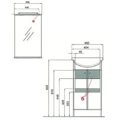 Тумба под раковину Акватон МИРА Н 45, 1A104401MR010