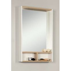 Зеркальный шкаф Йорк 55 белый/ясень фабрик