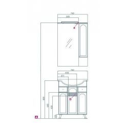 Тумба под раковину Акватон ЭМИЛЬЯ-75, 1A056801EJ010