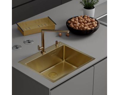Мойка кухонная Roxen Simple 560220-60G 60x50 золото