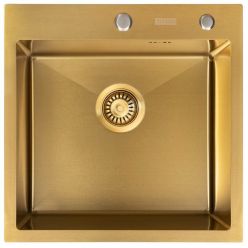 Мойка кухонная из нержавеющей стали ARFEKA ECO AR 500*500 GOLDEN PVD NANO