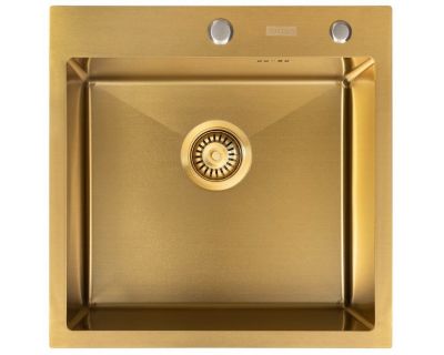 Мойка кухонная из нержавеющей стали ARFEKA ECO AR 500*500 GOLDEN PVD NANO