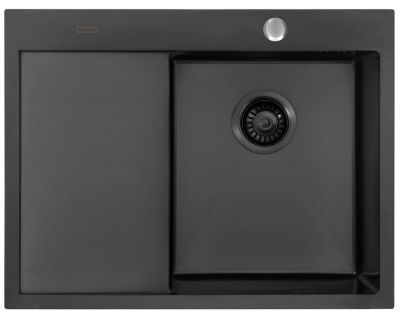 Мойка кухонная из нержавеющей стали ARFEKA AF 650*505 R BLACK PVD NANO