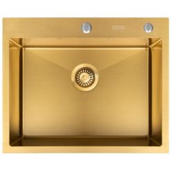 Мойка кухонная из нержавеющей стали ARFEKA ECO AR 600*500 GOLDEN PVD NANO