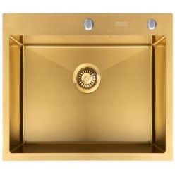 Мойка кухонная из нержавеющей стали ARFEKA ECO AR 600*450 GOLDEN PVD NANO
